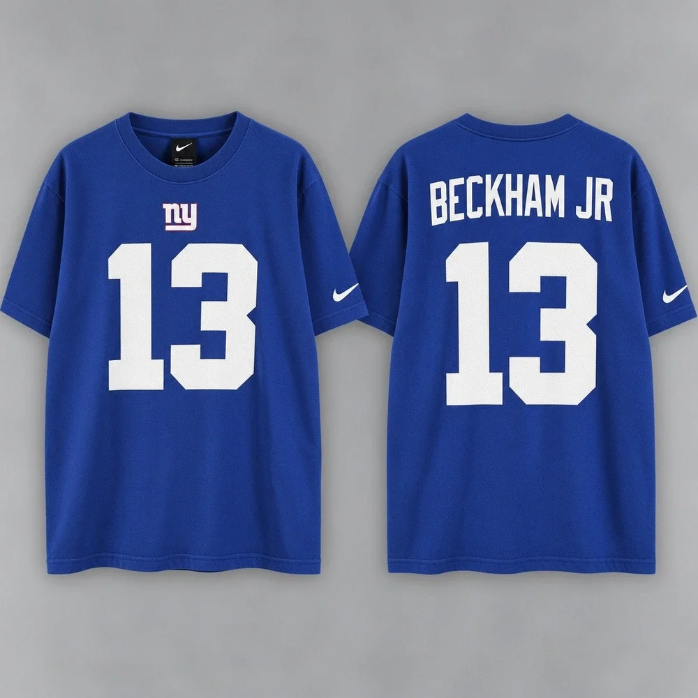 Nike New York Giants Odell Beckham Jr 13 Player T-Shirt Blue Mens Large
